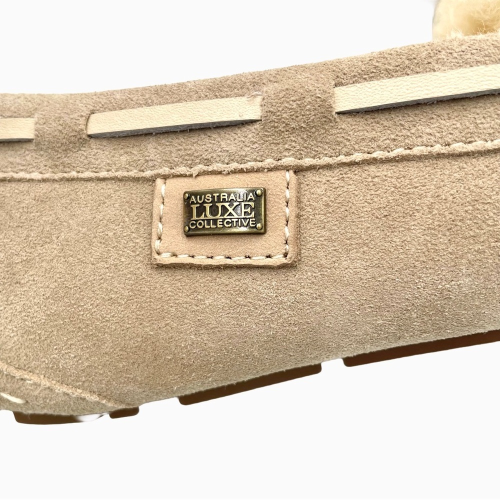 Australia Luxe Collective Prost Slippers 10 Beige Shearling Moccasin NWOB - Picture 10 of 11